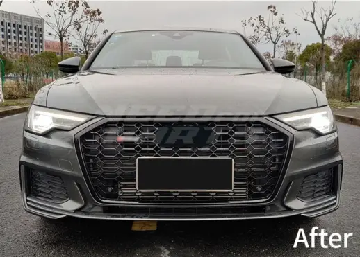 Grille For Audi A6/A6 S Line/S6 C8 (Avant & Sedan) Pre-Facelift – RS6 Look, Gloss Black