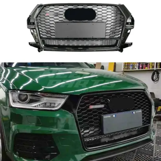 Grille For Audi Q3/Q3 S Line F3 (SUV & Sportback) – RS Look, Gloss Black