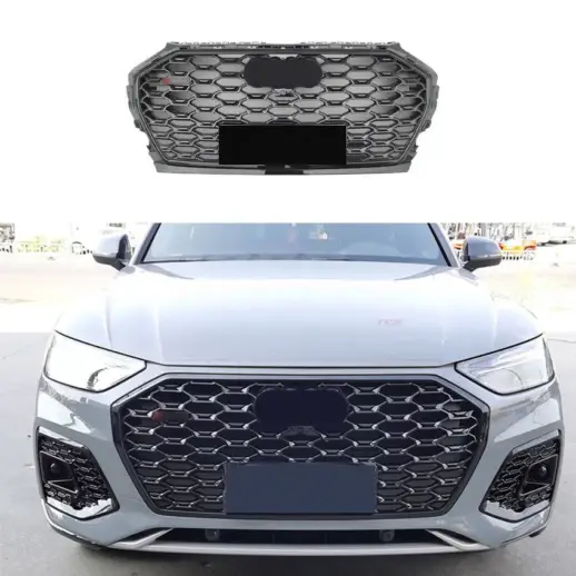 Grille For Audi Q5/Q5 S Line/SQ5 FY (SUV & Sportback) (2020-present) Facelift – RSQ5 Look, Gloss Black