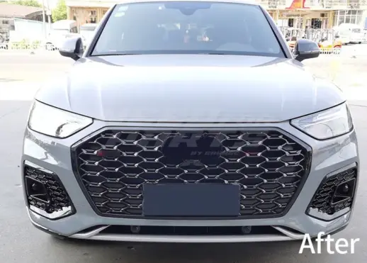 Grille For Audi Q5/Q5 S Line/SQ5 FY (SUV & Sportback) (2020-present) Facelift – RSQ5 Look, Gloss Black