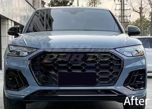Grille For Audi Q5/Q5 S Line/SQ5 FY (SUV & Sportback) (2020-present) Facelift – SQ5 Look, Gloss Black
