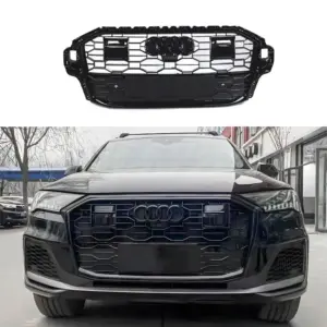 Grille Voor Audi Q7 4M (SUV) Facelift – Sport Look, Hoogglans Zwart