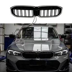 Grille Voor BMW 3 Series G20/G21 LCI – M Performance Look, Hoogglans Zwart