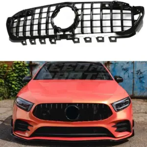 Grille Voor Mercedes A Class V177/W177 Pre-Facelift Standard & AMG Line & A35 AMG – GTR Panamericana Look, Hoogglans Zwart