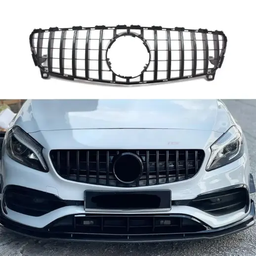Grille For Mercedes A Class W176 (2015-2018) Facelift Standard & AMG Line & A45 AMG Only – GTR Panamericana Look, Gloss Black