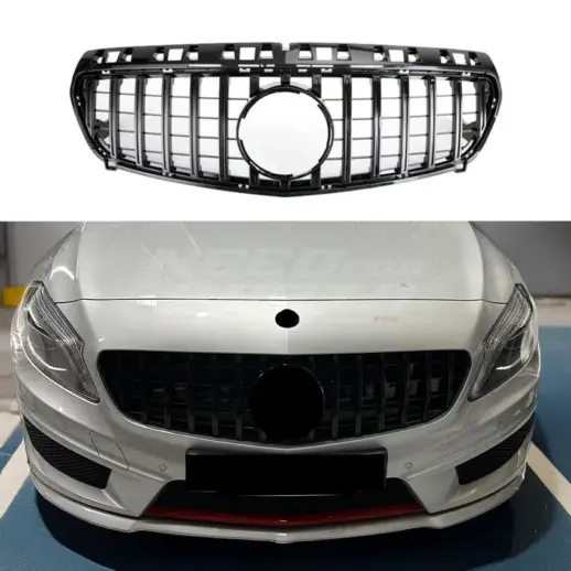 Grille For Mercedes A Class W176 Pre-Facelift Standard & AMG Line & A45 AMG Only – GTR Panamericana Look, Gloss Black