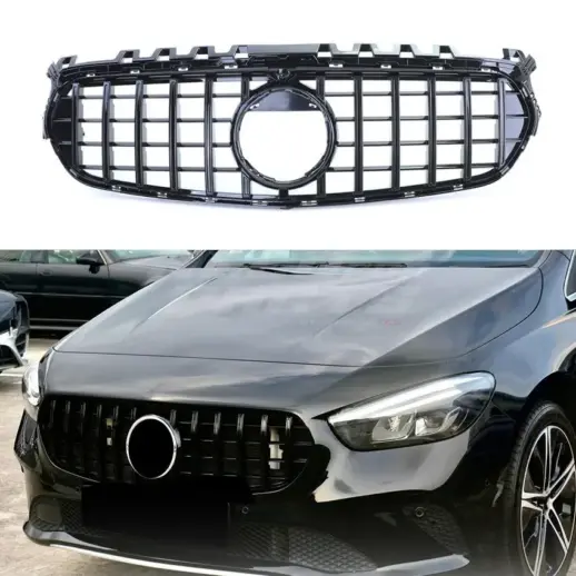 Grille For Mercedes B Class W247 (2022-present) Facelift Standard Only – GTR Panamericana Look, Gloss Black