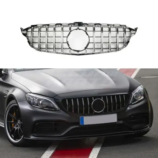 Grille For Mercedes C Class A205/C205/S205/W205 Facelift Standard & AMG Line & C43 AMG Only – GTR Panamericana Look, Chrome