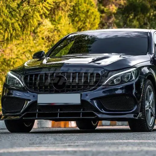 Grille For Mercedes C Class A205/C205/S205/W205 Pre-Facelift Standard & AMG Line & C43 AMG & C450 AMG Only – GTR Panamericana Look, Gloss Black