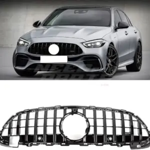 Grille Voor Mercedes C Class S206/W206 AMG Line & C43 AMG – GTR Panamericana Look, Hoogglans Zwart