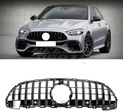 Grille For Mercedes C Class S206/W206 AMG Line & C43 AMG Only – GTR Panamericana Look, Gloss Black