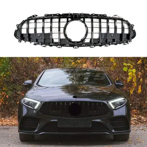 Grille For Mercedes CLS Class C257 Standard & AMG Line & CLS 53 AMG Only – GTR Panamericana Look, Gloss Black