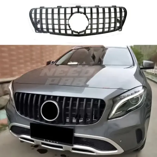 Grille For Mercedes GLB Class X247 (2019-2023) Pre-Facelift AMG Line & GLB35 AMG Only – GTR Panamericana Look, Gloss Black