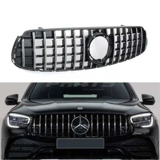 Grille For Mercedes GLC Class C253/X253 Facelift AMG Line & GLC43 AMG Only – GTR Panamericana Look, Chrome