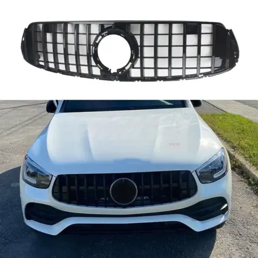 Grille For Mercedes GLC Class C253/X253 Facelift AMG Line & GLC43 AMG Only – GTR Panamericana Look, Gloss Black