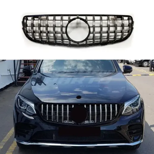 Grille For Mercedes GLC Class C253/X253 Pre-Facelift Standard & AMG Line & GLC43 AMG Only – GTR Panamericana Look, Chrome