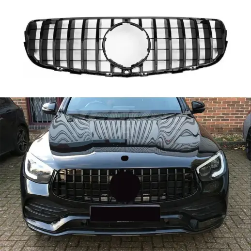 Grille For Mercedes GLC Class C253/X253 Pre-Facelift Standard & AMG Line & GLC43 AMG Only – GTR Panamericana Look, Gloss Black