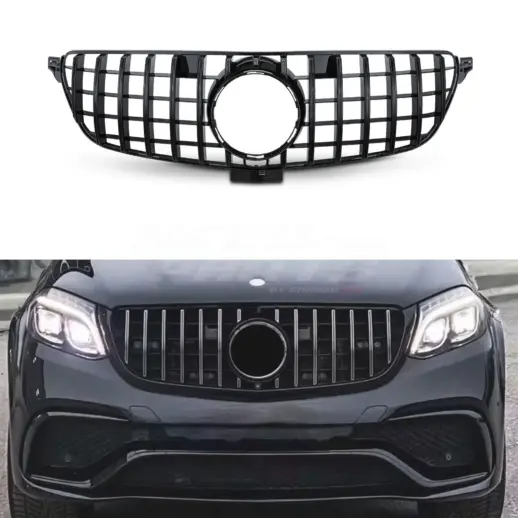 Grille For Mercedes GLE Class W166 Standard & AMG Line & GLE43 AMG & GLE450 AMG Only – GTR Panamericana Look, Gloss Black