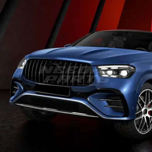 Grille For Mercedes GLE Class W167 (2023-present) Facelift AMG Line & GLE53 AMG Only – GTR Panamericana Look, Gloss Black