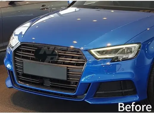 Grille With ACC For Audi A3/A3 S Line/S3 8V (Cabriolet & Hatchback & Sedan & Sportback) Facelift – RS3 Look, Gloss Black