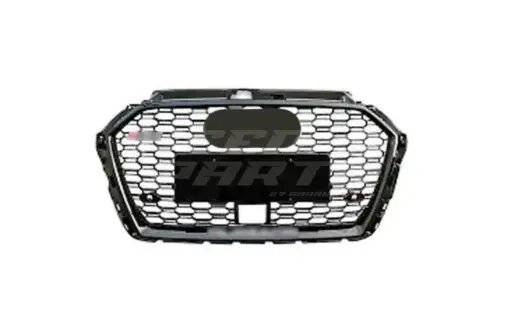 Grille With ACC For Audi A3/A3 S Line/S3 8V (Cabriolet & Hatchback & Sedan & Sportback) Facelift – RS3 Look, Gloss Black