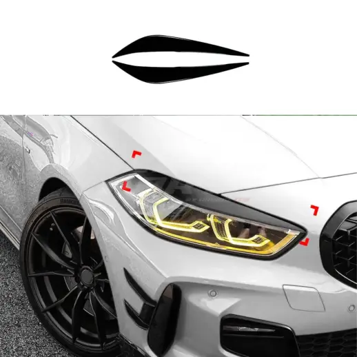 Headlight Covers For BMW 1 Series F40 (2019-2024) Standard & M Sport & M135i Only – Sport Look, Gloss Black
