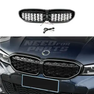 LED Diamond Grille Voor BMW 3 Series G20/G21 Pre-LCI – M Performance Look, Hoogglans Zwart