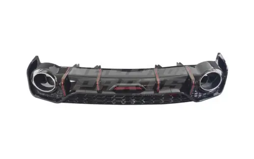 LED Diffuser With Black Exhaust Tips For Audi A4 S Line/S4 B9 (Avant & Sedan) (2019-present) – RS4 Racing Look, Gloss Black