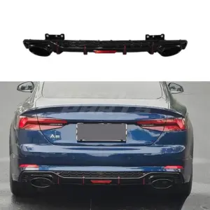 LED Diffuser With Black Exhaust Tips Voor Audi A5 S Line/S5 F5 (Cabriolet & Coupé & Sportback) Pre-Facelift – RS5 Racing Look, Hoogglans Zwart