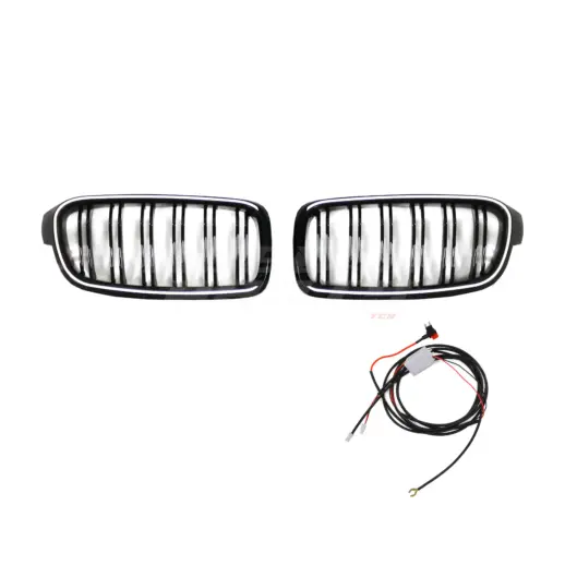 LED Double Line Grille For BMW 3 Series F30/F31 Standard & M Sport Only – M Performance Look, Gloss Black