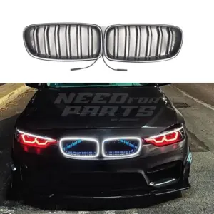 LED Double Line Grille Voor BMW 5 Series F10/F11 – M Performance Look, Hoogglans Zwart