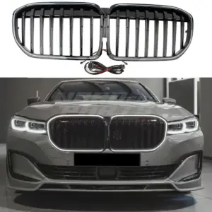 LED Double Line Grille Voor BMW 7 Series G11/G12 LCI – M Performance Look, Hoogglans Zwart