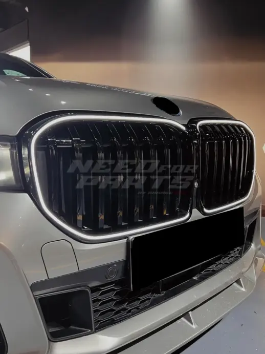 LED Double Line Grille For BMW 7 Series G11/G12 LCI Standard & M Sport & M760Li Only – M Performance Look, Gloss Black