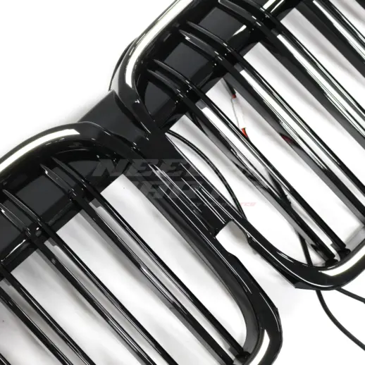 LED Double Line Grille For BMW 7 Series G11/G12 LCI Standard & M Sport & M760Li Only – M Performance Look, Gloss Black