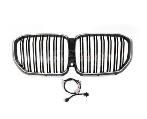 LED Double Line Grille For BMW X5 F95/G05 Pre-LCI Standard & M Sport & M50d & M50i & X5M Only – M Performance Look, Gloss Black