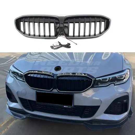 LED Single Line Grille For BMW 3 Series G20/G21 Pre-LCI Standard & M Sport & M340d & M340i Only – M Performance Look, Gloss Black