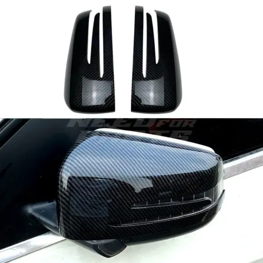 Mirror Covers For Mercedes A Class/B Class/CLA Class/E Class/GLA Class A207/C117/C207/S212/W176/W212/W246/X117/X156 Standard & AMG Line & GLA45 AMG & A45 AMG & CLA45 AMG & E63 AMG Only – AMG Look, Carbon Look