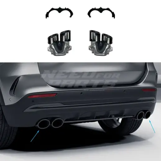 Mercedes-Specific Exhaust Tips For Mercedes A Class/CLA Class/GLA Class/GLB Class C118/H247/V177/W177/X118/X247 A35 AMG & CLA35 AMG & GLA35 AMG & GLA45 AMG & GLB35 AMG & A45 AMG & CLA45 AMG Only – 45 AMG Look