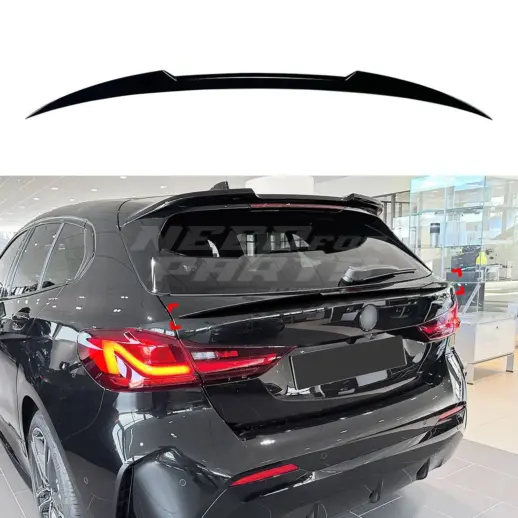 Mid Spoiler For BMW 1 Series F40 (2019-2024) Standard & M Sport & M135i Only – Racing Look, Gloss Black
