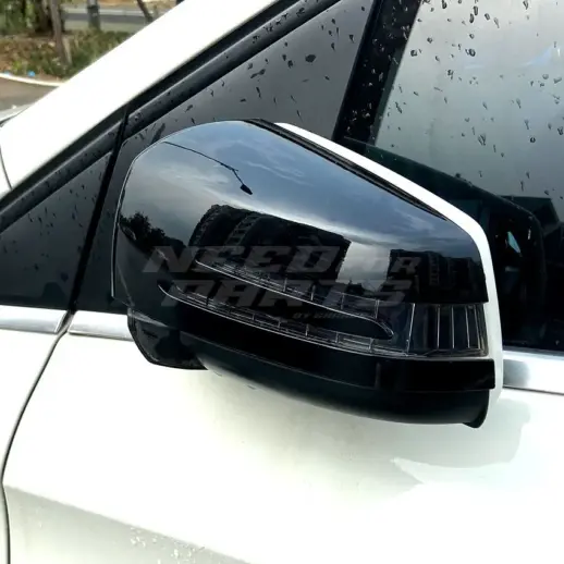 Mirror Covers For Mercedes A Class/B Class/CLA Class/E Class/GLA Class A207/C117/C207/S212/W176/W212/W246/X117/X156 Standard & AMG Line & GLA45 AMG & A45 AMG & CLA45 AMG & E63 AMG Only – AMG Look, Gloss Black