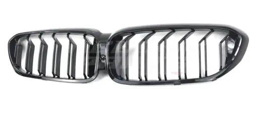Old To New Double Line Grille For BMW 5 Series G30/G31 Pre-LCI Standard & M Sport & M550d & M550i Only – M Performance Look, Gloss Black