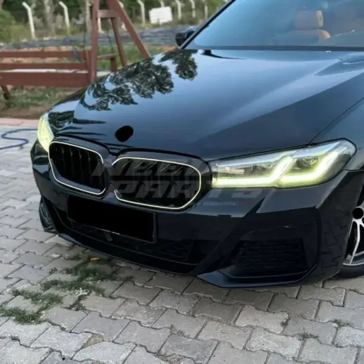Old To New LED Double Line Grille For BMW 5 Series G30/G31 Pre-LCI Standard & M Sport & M550d & M550i Only – M Performance Look, Gloss Black