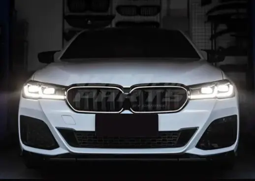 Old To New LED Double Line Grille For BMW 5 Series G30/G31 Pre-LCI Standard & M Sport & M550d & M550i Only – M Performance Look, Gloss Black