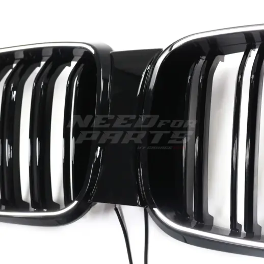 Old To New LED Double Line Grille For BMW X3/X4 G01/G02 Pre-LCI Standard & M Sport & M40d & M40i Only – M Performance Look, Gloss Black