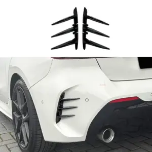 Rear Bumper Canards Voor BMW 1 Series F40 M Sport & M135i – Racing Look, Hoogglans Zwart