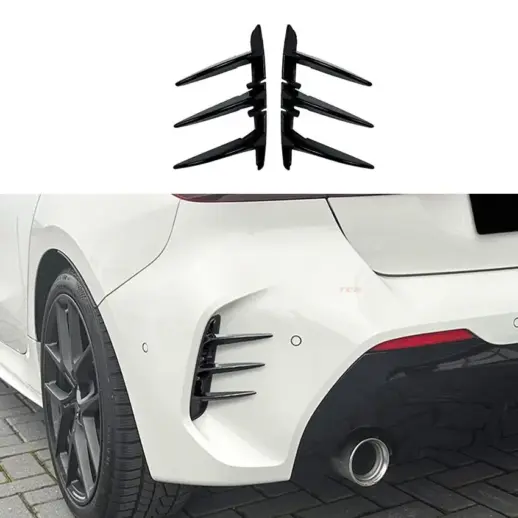 Rear Bumper Canards For BMW 1 Series F40 (2019-2024) M Sport & M135i Only – Racing Look, Gloss Black
