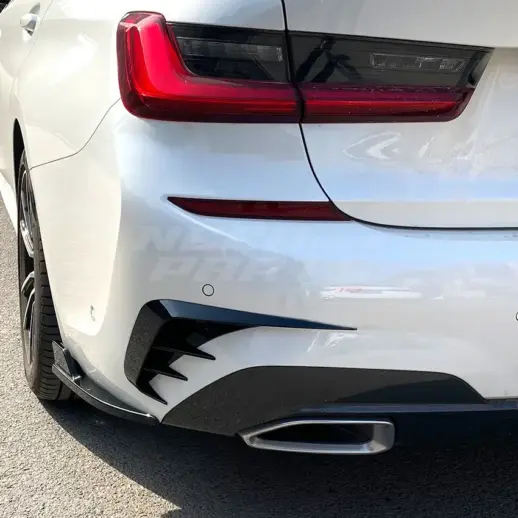 Rear Bumper Canards For BMW 3 Series G20/G21 Pre-LCI M Sport & M340d & M340i Only – Racing Look, Gloss Black