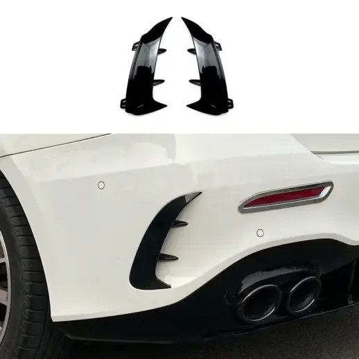 Rear Bumper Canards For Mercedes A Class V177 AMG Line & A35 AMG Only – AMG Look, Gloss Black