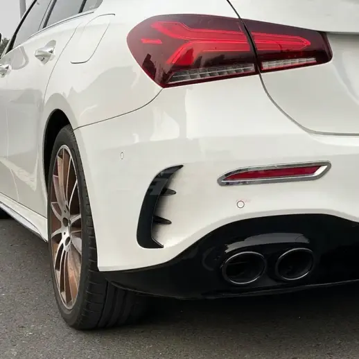 Rear Bumper Canards For Mercedes A Class V177 AMG Line & A35 AMG Only – AMG Look, Gloss Black