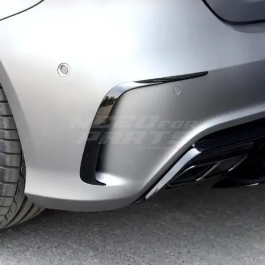 Rear Bumper Canards For Mercedes A Class W176 AMG Line Only – AMG Look, Gloss Black